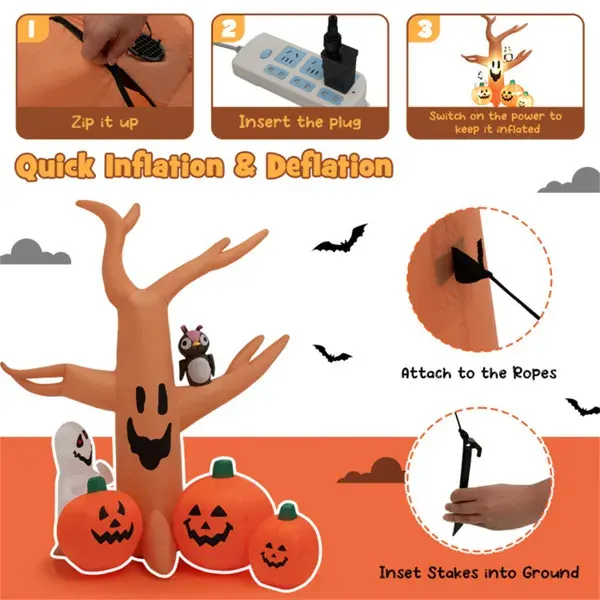8-foot Halloween Inflatable Pumpkin β photo 7