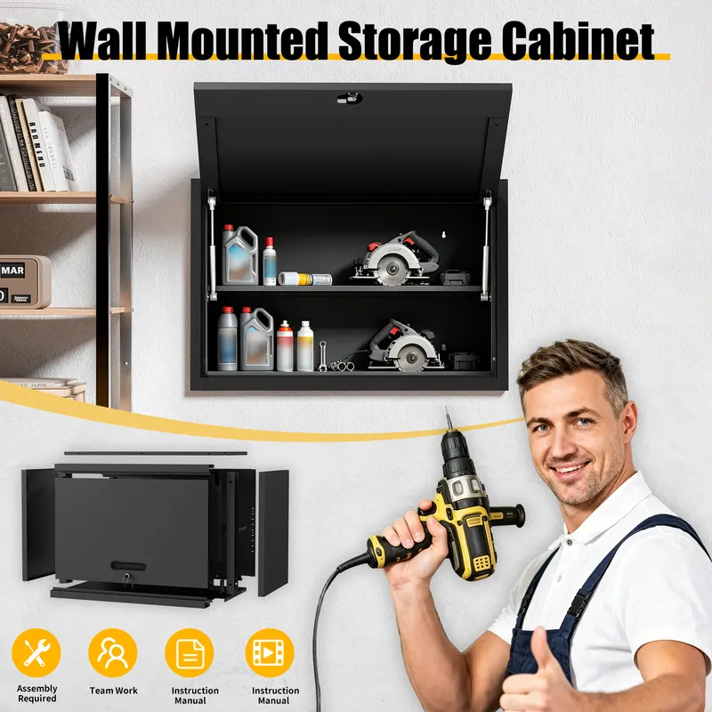 Heavy Duty Metal Wall Mounted Tool Storage Cabinet Steel Metal — photo 5