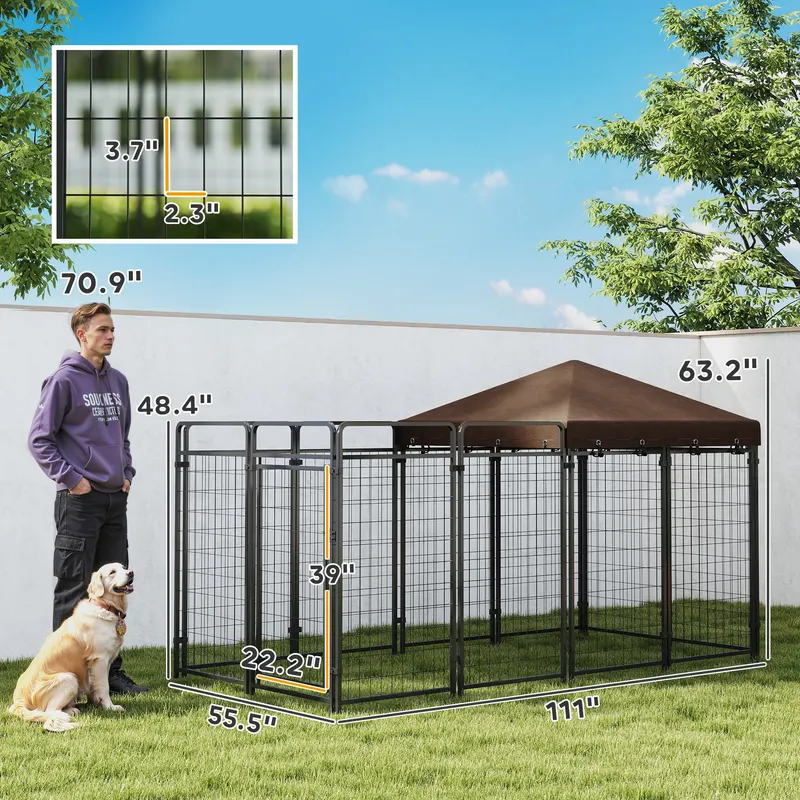 Dog Kennel Outdoor with Waterproof Canopy — photo 5