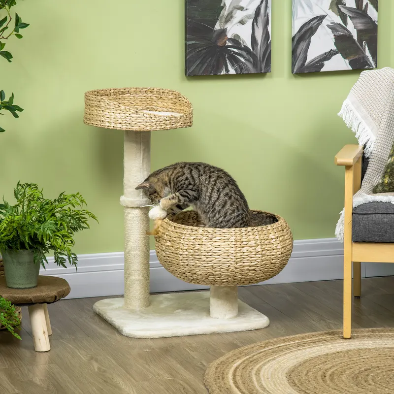 28" Elevated Cat Bed with Sisal Scratching Post for Indoor — photo 4