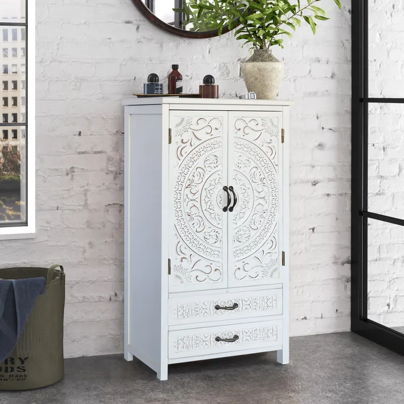 27 Accent Tall Tower White Storage Cabinet — photo 4