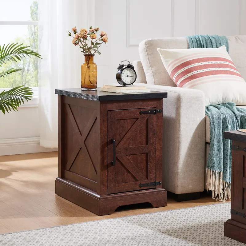 Farmhouse End Table Nightstand Rectangular Farmhouse End Table — photo 6