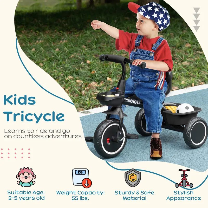 Tricycle for Toddlers Age 2-5 with Adjustable Seat — photo 3