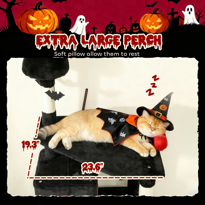 78" Gothic Cat Tree — Cat Tower with Coffin Bed — photo 4