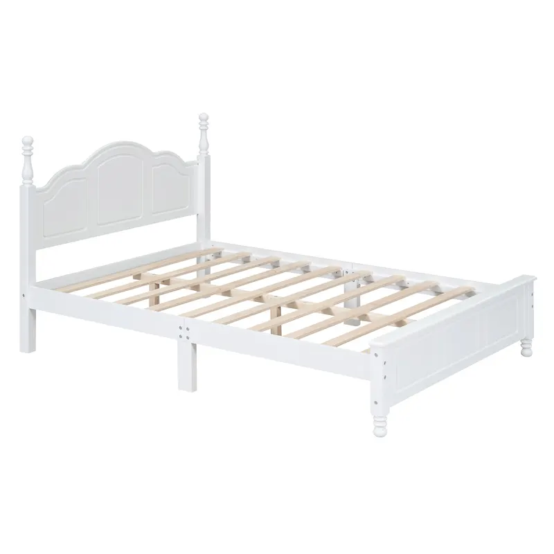 3-Pieces Bedroom Sets — Full Size Wood Platform Bed and Two — photo 4