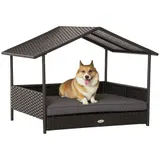 Wicker Dog House Outdoor with Canopy — photo 1