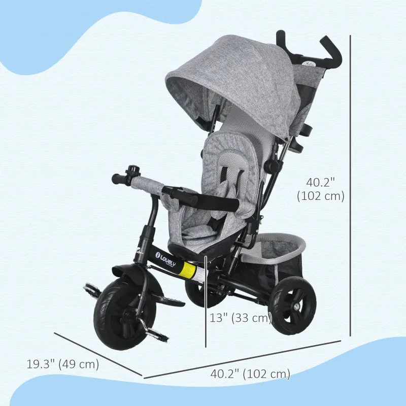 6 in 1 Tricycle for Toddler 1-5 Years with Parent-push Handle β photo 7