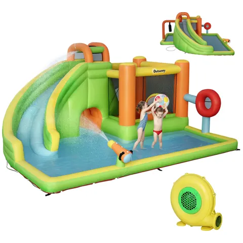 7-in-1 Inflatable Water Slide β Kids Castle Bounce House