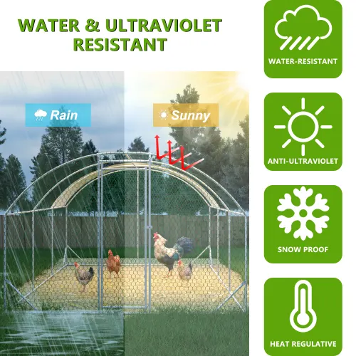 Large Chicken Coop Metal Chicken Run with Waterproof and Anti-UV — photo 3