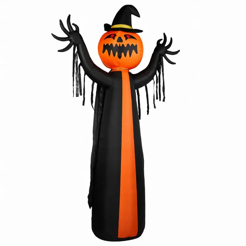 10ft Inflatable Halloween Decor with Rotatable Head Pumpkin