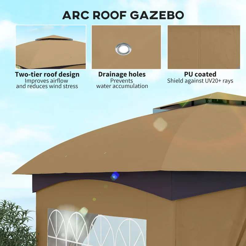Outdoor Gazebo — Double Roof Patio Gazebo with Curtains — photo 5