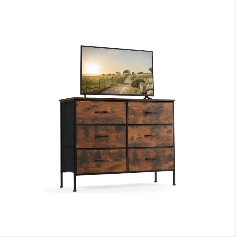Dresser for Bedroom 6 Drawers Wide Fabric Storage Units Chest — photo 5