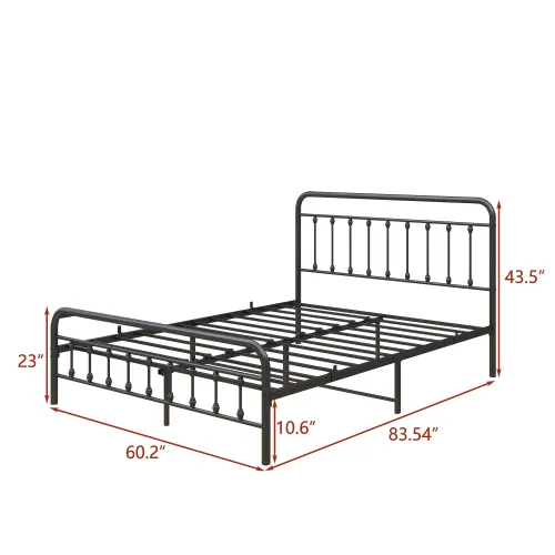 Metal Platform Bed Frame β Victorian Style Headboard Footboard β photo 3