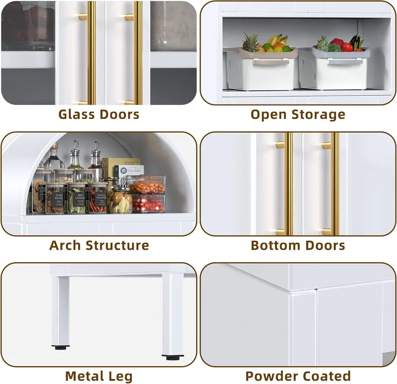 73 in Tall Metal Arched Cabinet β photo 7