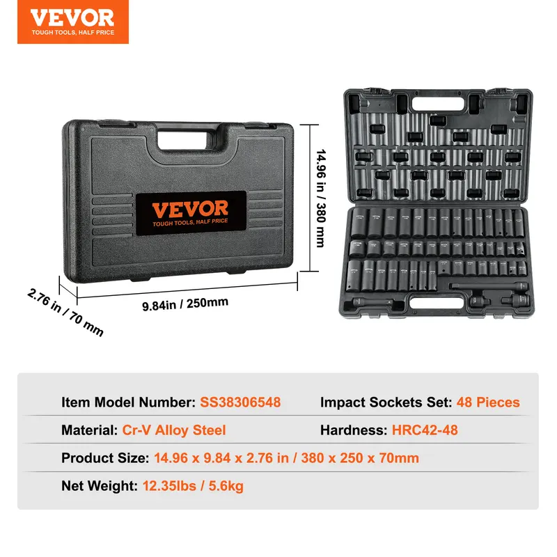 Rive Impact Socket Set — 48 Piece Socket Set SAE & Metric 8-22mm — photo 5