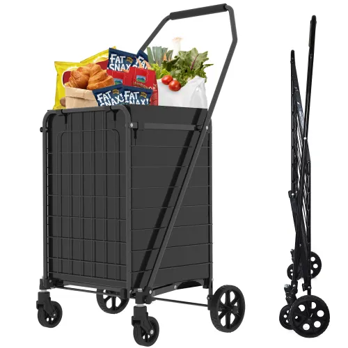 Shopping Cart with Shelf — Grocery Cart on Wheels