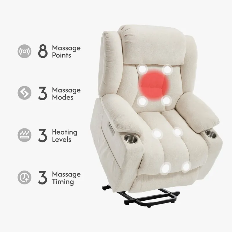 Power Lift Recliner Chair with Massage & Heat β photo 4