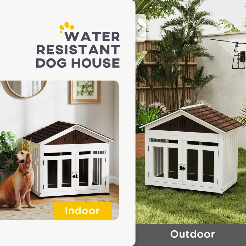 40"L Wooden Dog House Outdoor Indoor for Small — photo 5