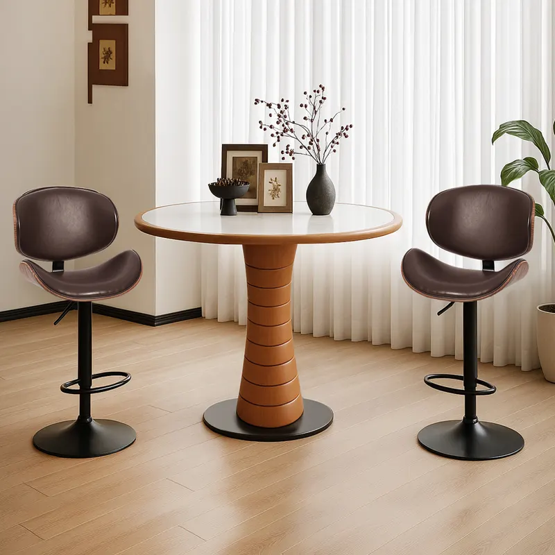 A Set of 2 Rotating Bar Stools with Adjustable Height — photo 6