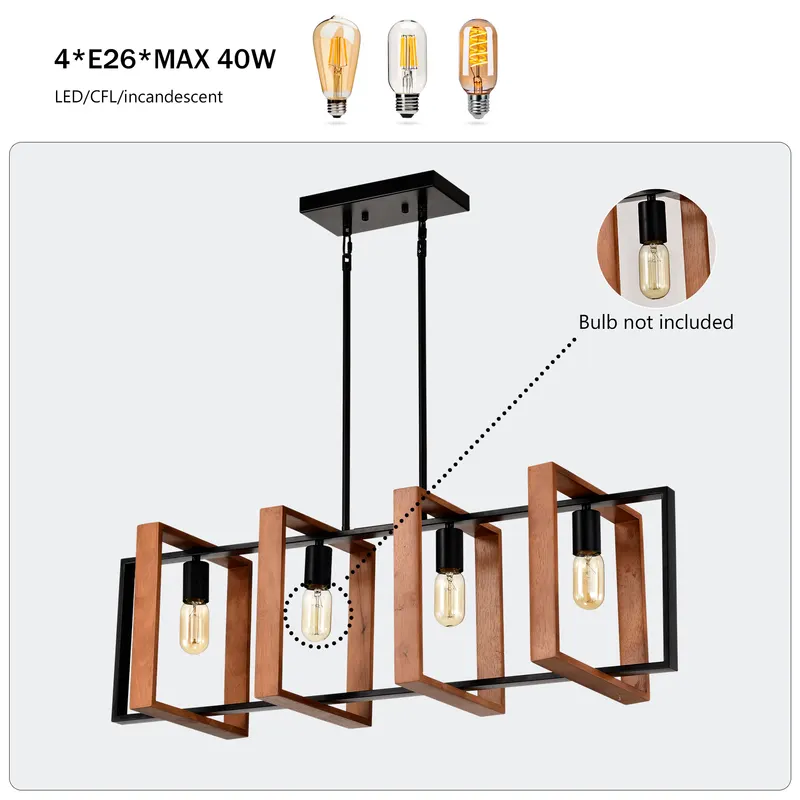 4-Light Kitchen Island Lights Pendant Light Farmhouse Dining β photo 6