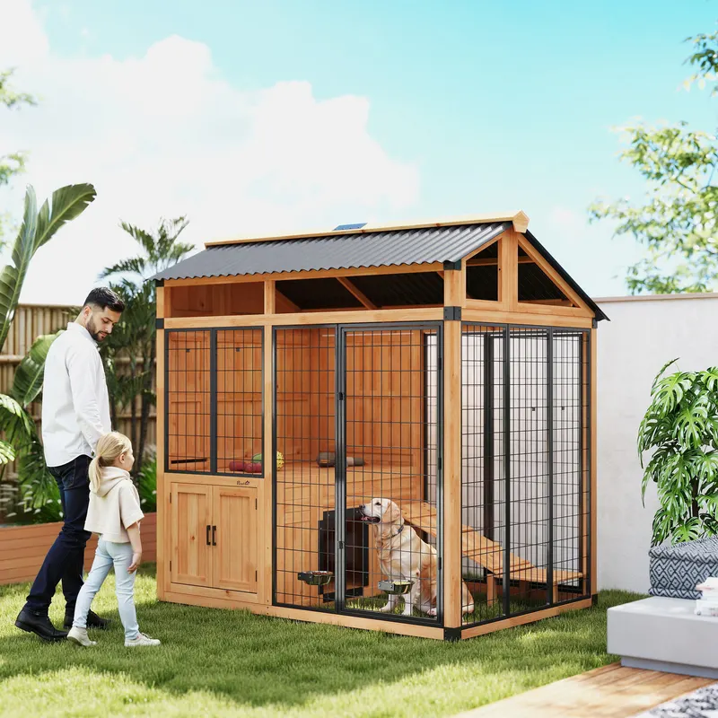 Extra Large Dog House — Wood Outdoor Dog Kennel with Platform — photo 5