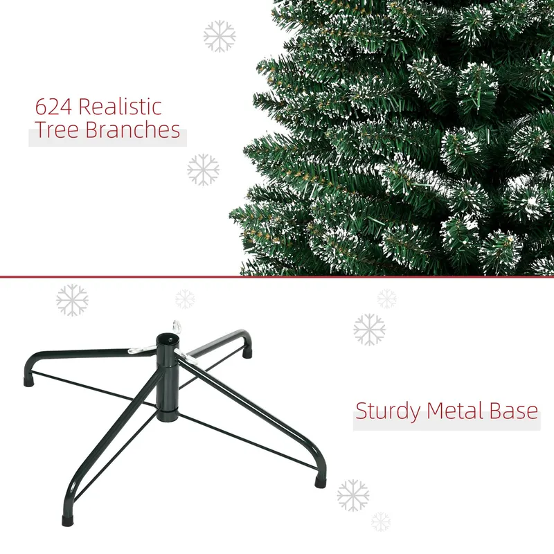7.5FT Artificial Snow Dipped Christmas Tree Xmas Pencil Tree — photo 6