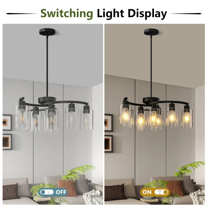 9-Light Black Modern Chandeliers for Dining Room β photo 4