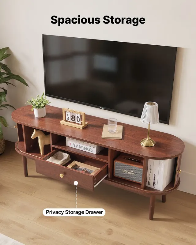 TV Stand — Mid Century Modern Entertainment Center for TVs Up — photo 5