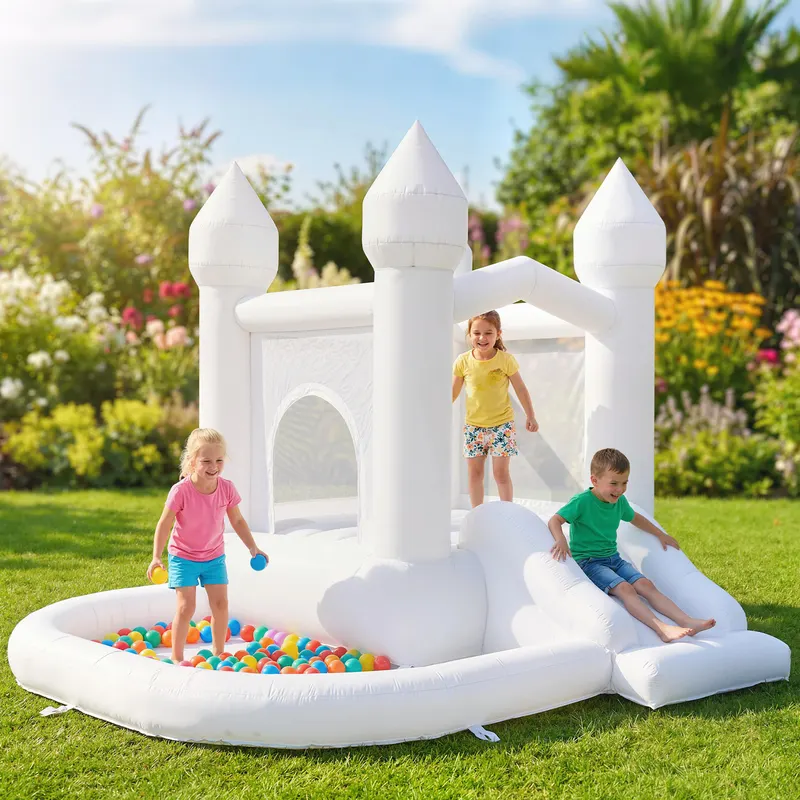 Inflatable Bounce House — 3-in-1 White Castle Bouncy House — photo 2