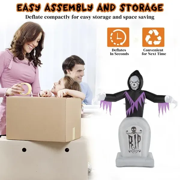8ft Garden 3pcs LED String Lights Grim Reaper and Grave — photo 3