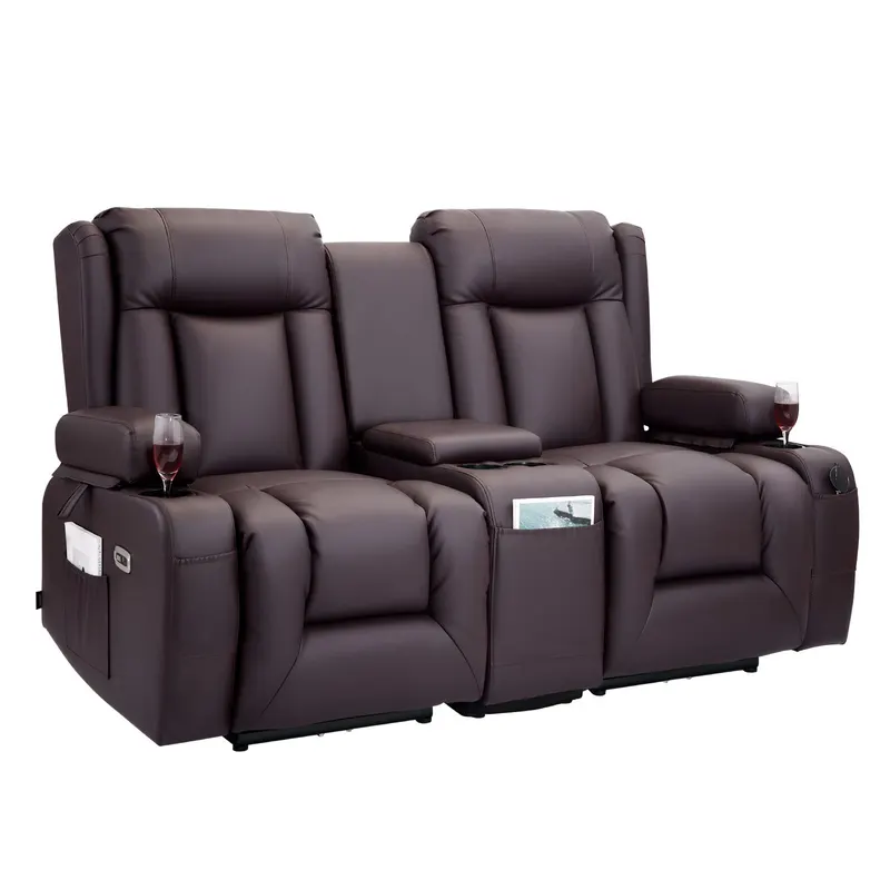 Loveseat Recliner Sofa — Power Reclining Couch with Heating