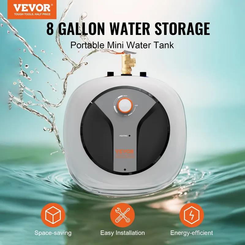 Electric Mini-tank Water Heater 8-Gallon Tank — photo 3