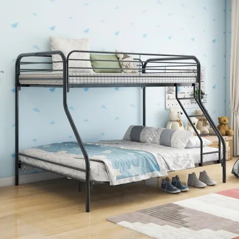 Twin-over-full Metal Bunk Bed — Heavy Duty Bunk Bed