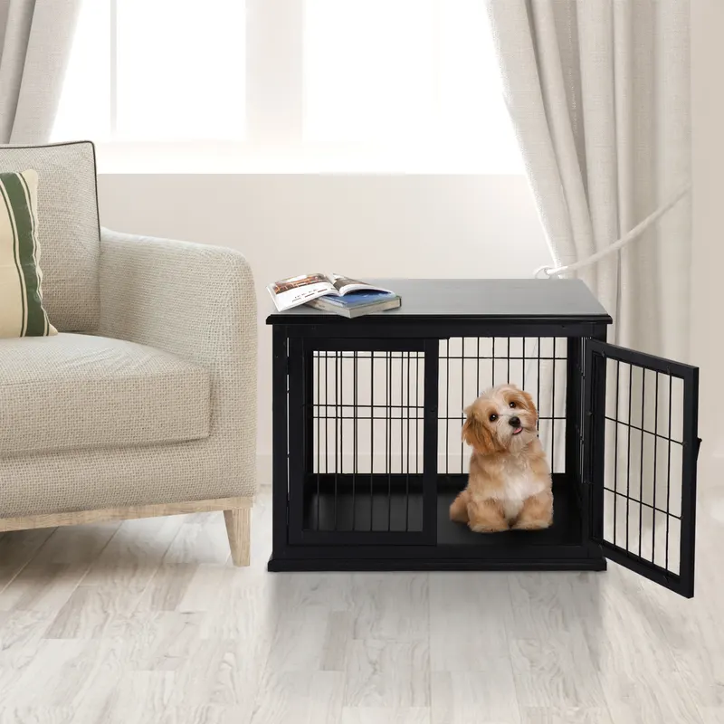 Dog Crate Furniture — 32" Small Dog Cage End Table with 2 Doors — photo 2