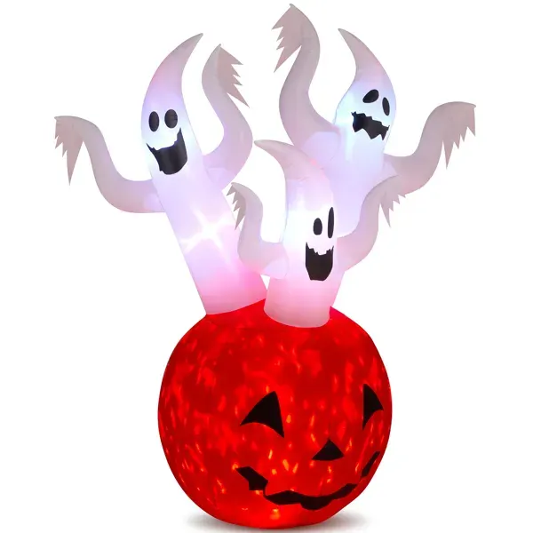 5.9 FT Halloween Inflatable Pumpkin Ghost Outdoor Decorations β photo 5
