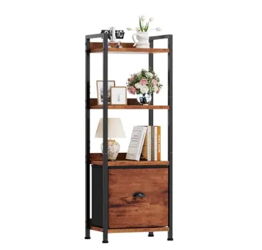 5-layer Bookshelf β Bookcase with Fabric Drawers