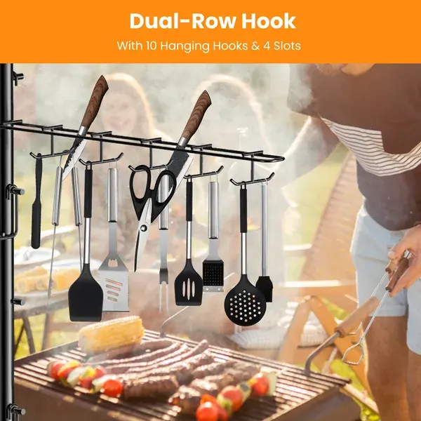Griddle Caddy with Paper Towel Holder Hook Baskets BBQ β photo 3