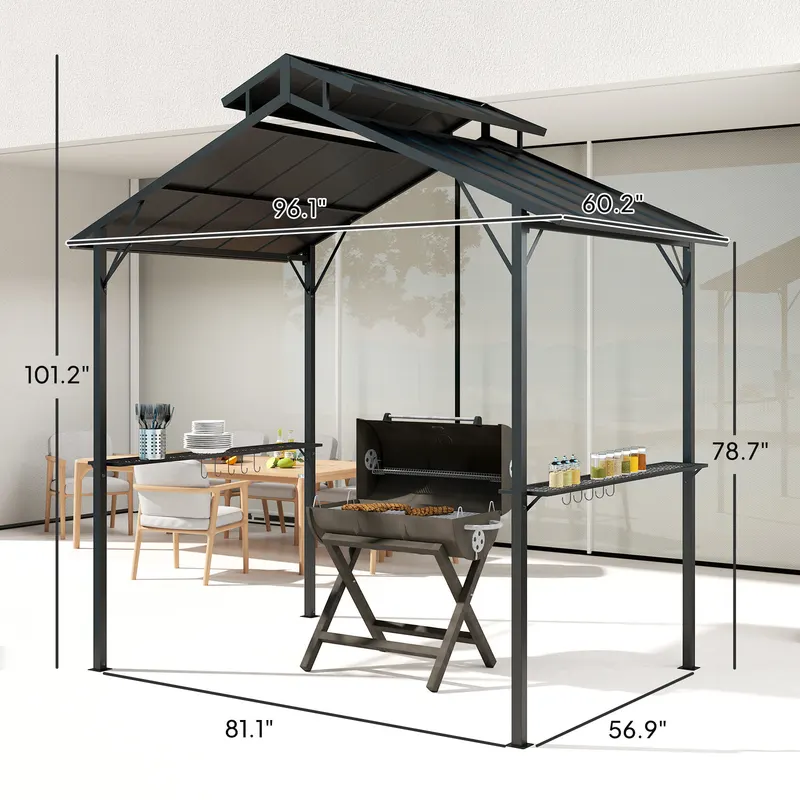 Hardtop Grill Gazebo with Double Metal Roof — photo 8