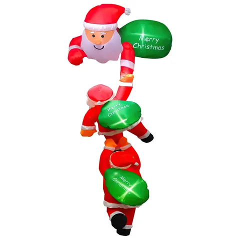 8FT Climbing Inflatable Santa Claus with Light Hanging Blow Up