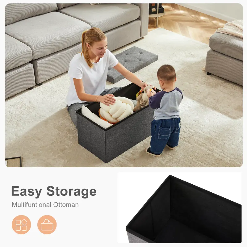 Storage Ottoman with Thicker Foam Padded Seat — photo 3