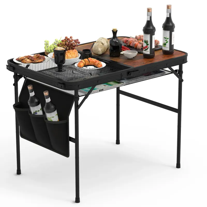 Foldable Camping Table Collapsible Picnic Aluminum Alloy Grill β photo 5