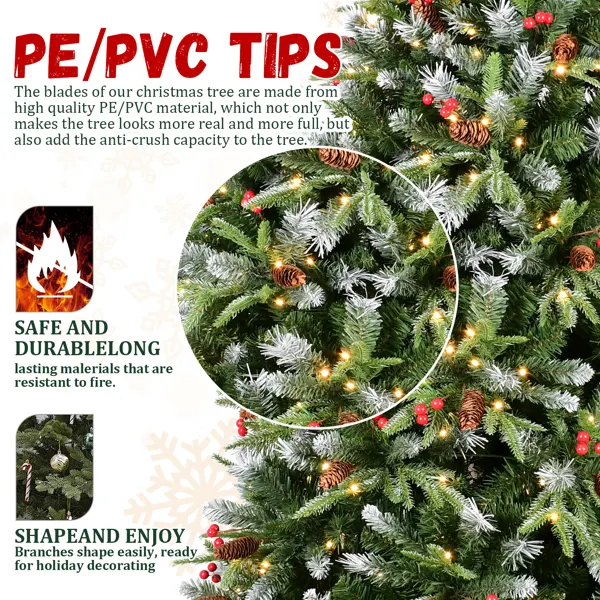 Artificial 7ft Green LED-lit Christmas Tree with 2178PE PVC — photo 5