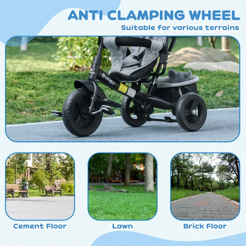 6 in 1 Tricycle for Toddler 1-5 Years with Parent-push Handle β photo 5