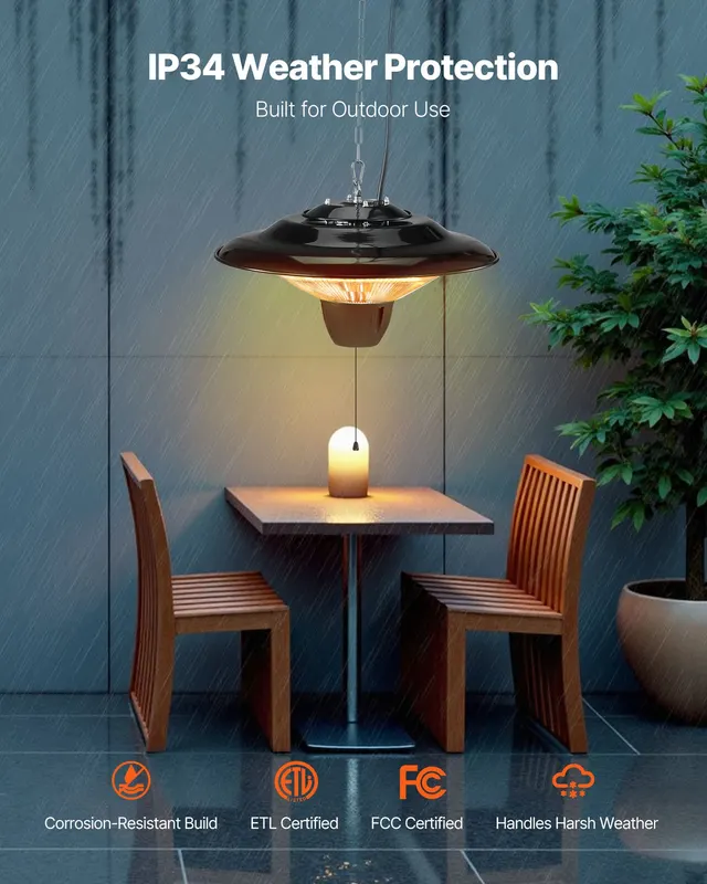 Hanging Patio Heater β 1500W Electric Space Infrared Heater β photo 3