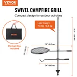 Swivel Campfire Grill — Fire Pit Grill Grate Over Fire Pits — photo 6