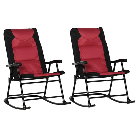2 Piece Outdoor Patio Furniture Set with 2 Folding Padded