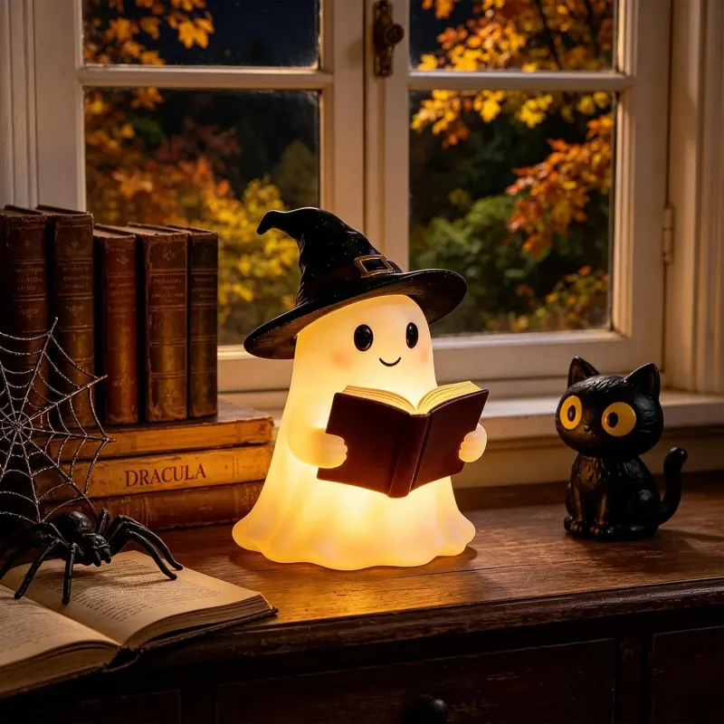 Halloween Ghost Reading Book Night Light — photo 7