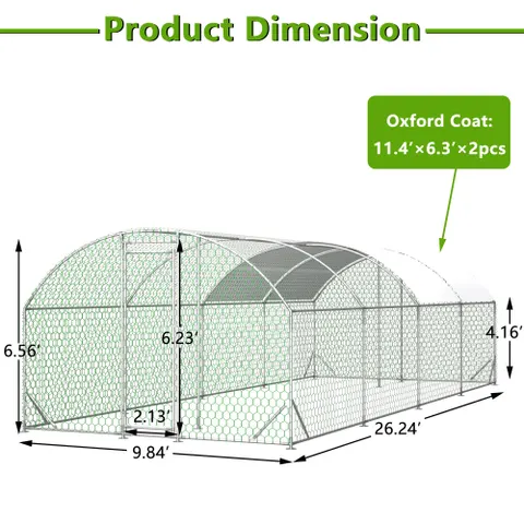 Large Metal Chicken Coop — Walk-in Poultry Cage