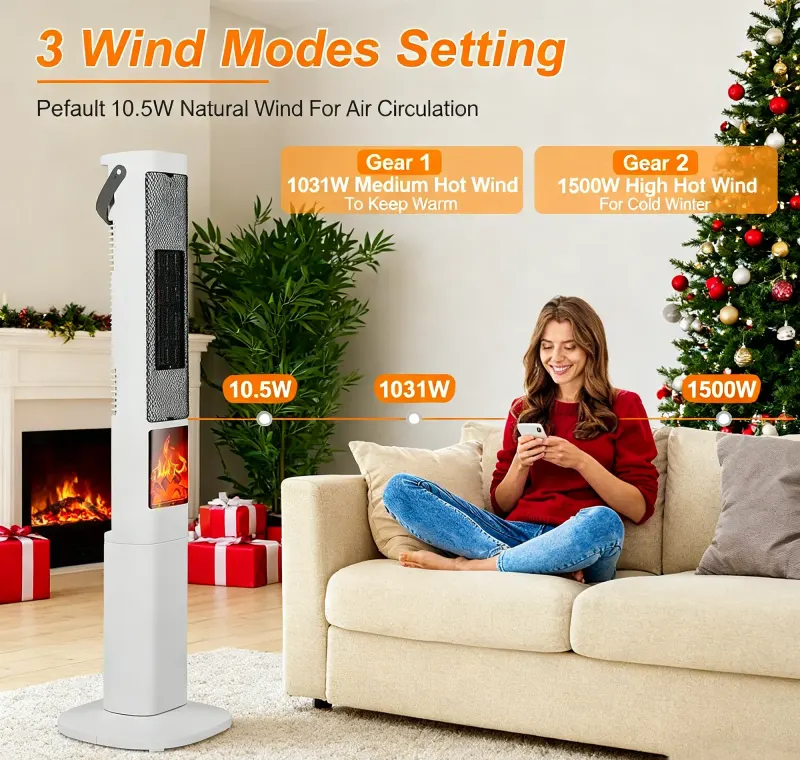 3-in-1 Quiet Space Heater — 120° Wide Coverage — photo 7