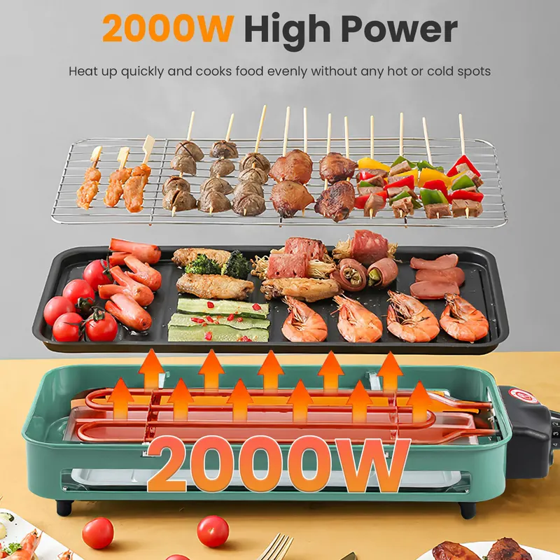 2000W Electric Indoor Grill for Food Preparation Family — photo 3
